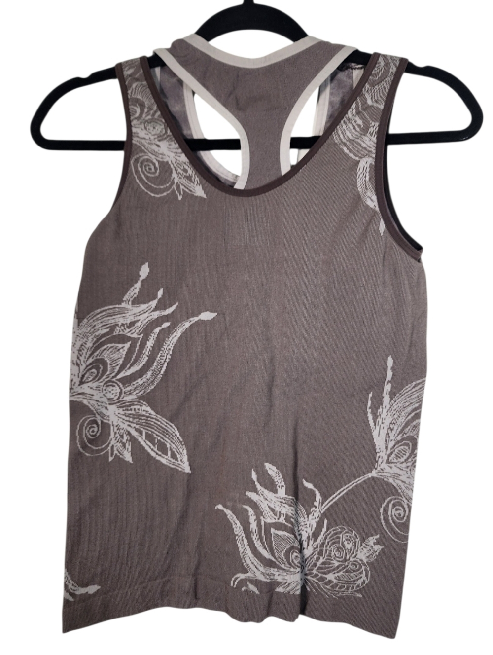 Athleta Woman's Gray Floral Racerback Tank